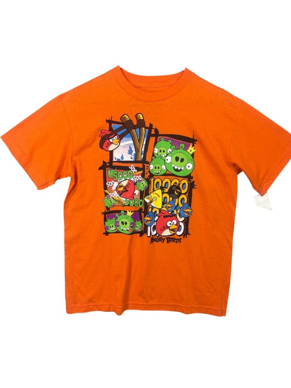 Angry Birds Orange Graphic T-Shirt Boys Size XL 100% Cotton Rovio NWT
